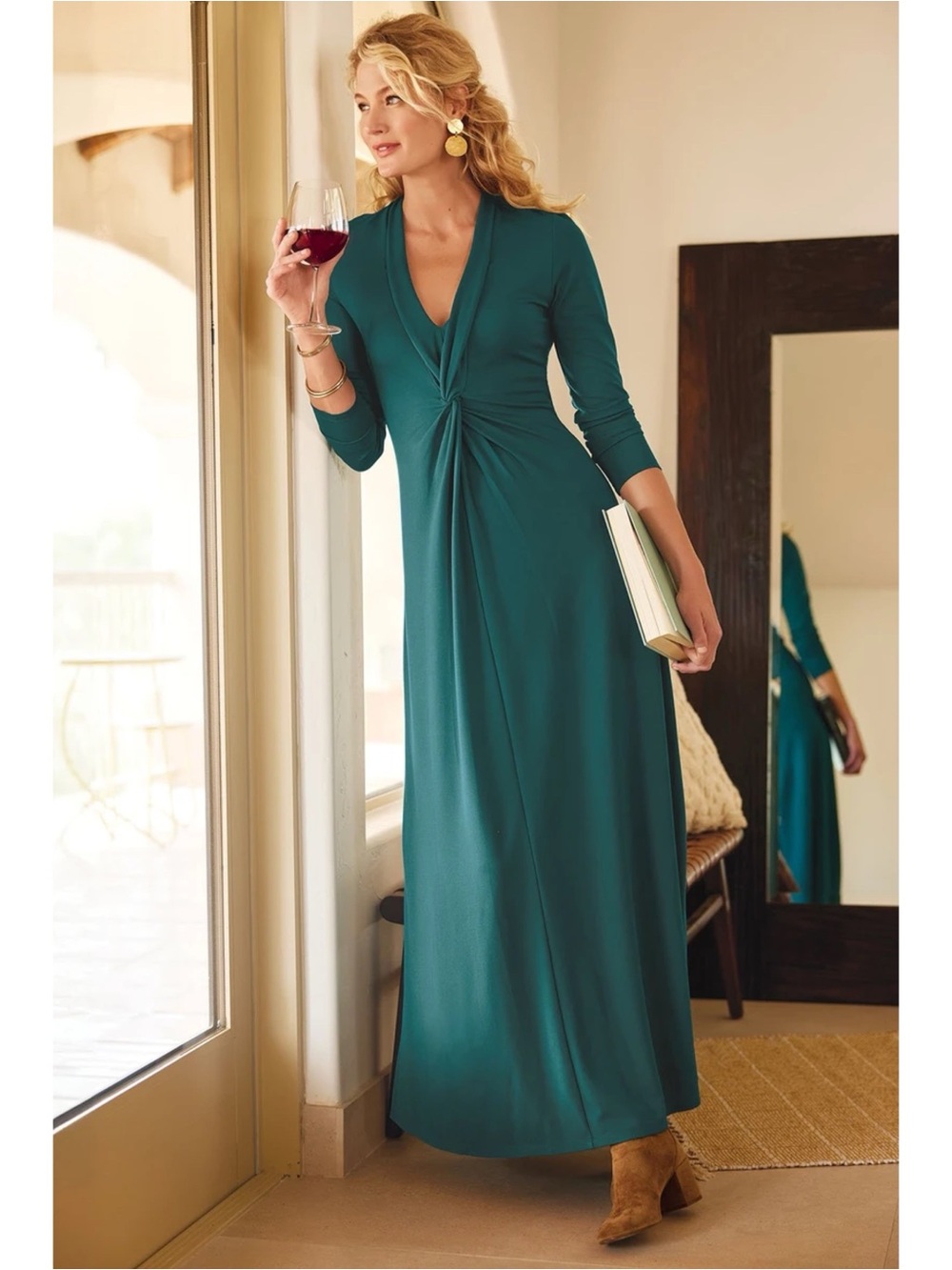 Soft Surroundings Lagia Maxi Dress in Atlantic Deep
